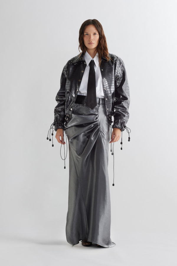 SUKNJA DRAPE SILVER
